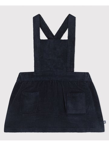 PETIT BATEAU Sztruksowa sukienka-ogrodniczka w kolorze granatowym