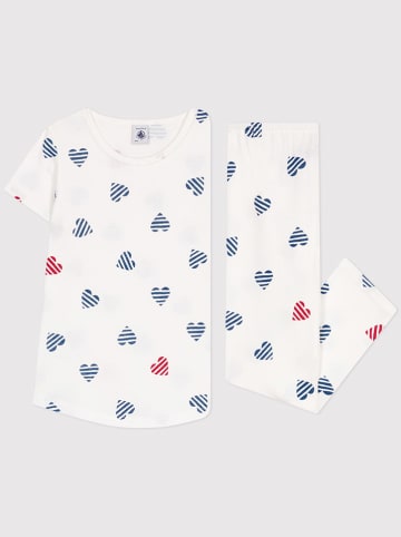 PETIT BATEAU Piżama w kolorze białym