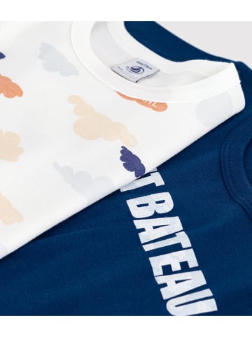 PETIT BATEAU 2-delige set: pyjama's donkerblauw/wit