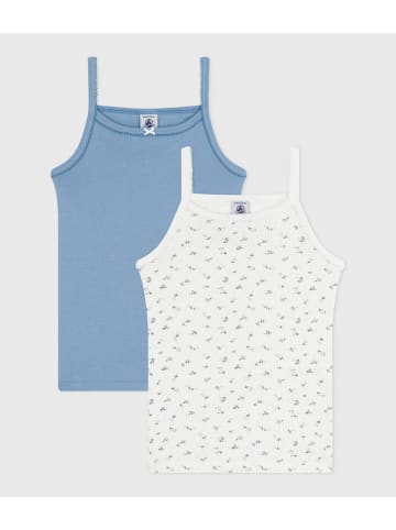 PETIT BATEAU Podkoszulki (2 szt.) w kolorze błękitnym i kremowym