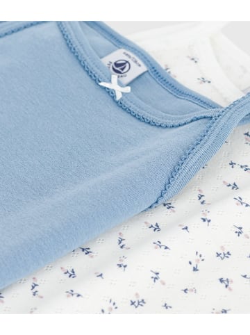 PETIT BATEAU Podkoszulki (2 szt.) w kolorze błękitnym i kremowym