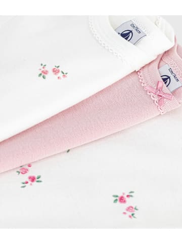 PETIT BATEAU 3-delige set: rompers lichtroze/wit