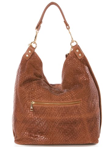 Mia Tomazzi Leder-Shopper "Niguarda" in Braun - (B)42 x (H)38 x (T)17 cm