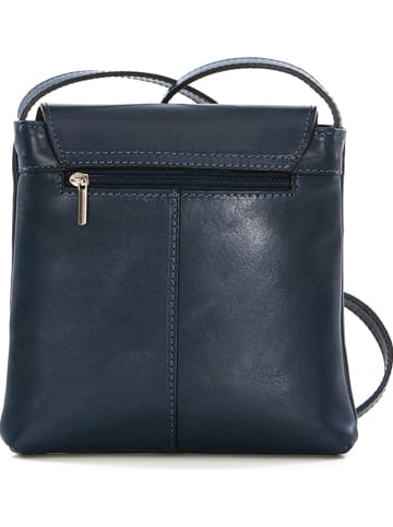 Mia Tomazzi Skórzana torebka "Ortica" w kolorze granatowym - 22 x 20 x 5 cm