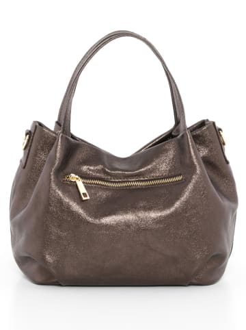 Mia Tomazzi Skórzana torebka "Vigentino" w kolorze brązowym - 26 x 20 x 14 cm