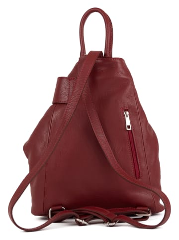 Mia Tomazzi Leren rugzak "Sirietto" rood - (B)28 x (H)35 x (D)13 cm