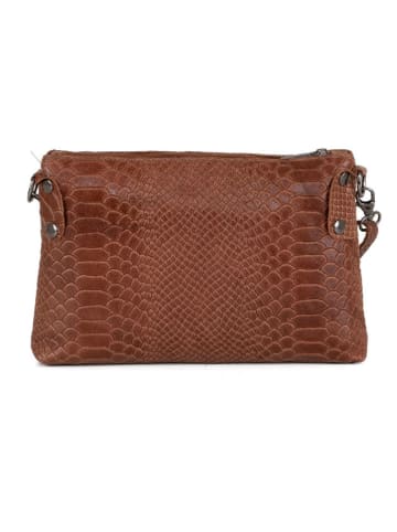 Mia Tomazzi Leder-Umhängetasche ''Navigli'' in Braun - (B)22 x (H)15 x (T)4 cm