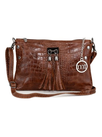 Mia Tomazzi Leder-Umhängetasche "Abano" in Braun - (B)23 x (H)16 x (T)2 cm