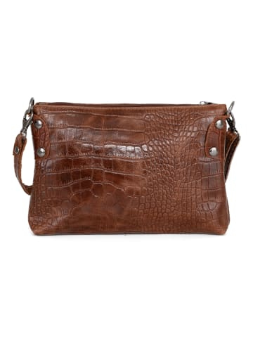 Mia Tomazzi Leder-Umhängetasche "Abano" in Braun - (B)23 x (H)16 x (T)2 cm
