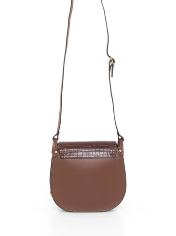 Mia Tomazzi Leder-Umhängetasche "Abbadesse" in Braun - (B)22 x (H)21 x (T)8 cm
