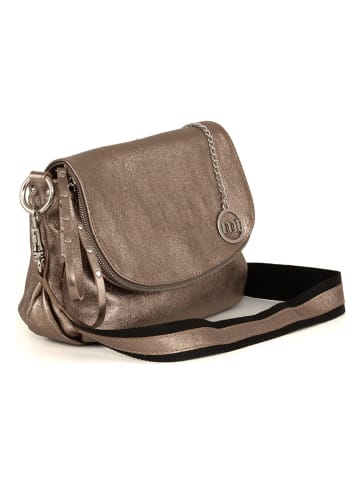 Mia Tomazzi Leder-Umhängetasche "Pontida" in Braun - (B)28 x (H)20 x (T)8 cm