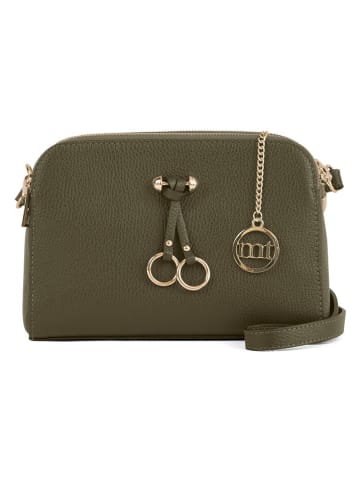 Mia Tomazzi Leren schoudertas ''Certosa'' groen - (B)24 x (H)16 x (D)8 cm