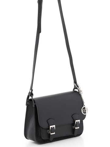 Mia Tomazzi Skórzana torebka "Ontani" w kolorze czarnym - 26 x 18 x 9 cm