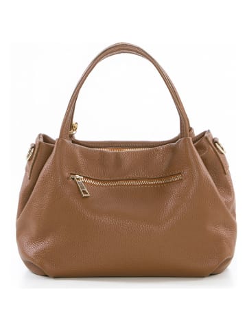 Mia Tomazzi Leder-Henkeltasche "Maggiore" in Hellbraun - (B)28 x (H)20 x (T)12 cm