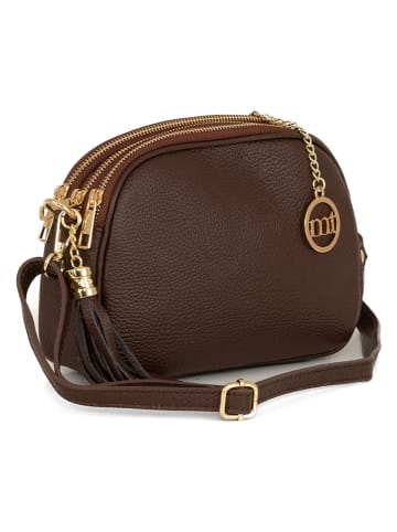 Mia Tomazzi Leder-Umhängetasche "Gradisca" in Dunkelbraun - (B)22 x (H)16 x (T)7 cm