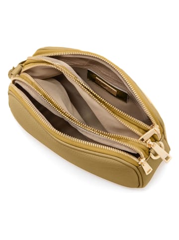 Mia Tomazzi Skórzana torebka "Gradisca" w kolorze jasnozielonym - 22,5 x 16 x 7 cm