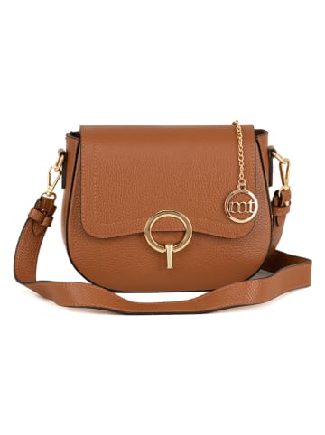 Mia Tomazzi Leder-Umhängetasche "Carracci" in Hellbraun - (B)23 x (H)18 x (T)7,5 cm