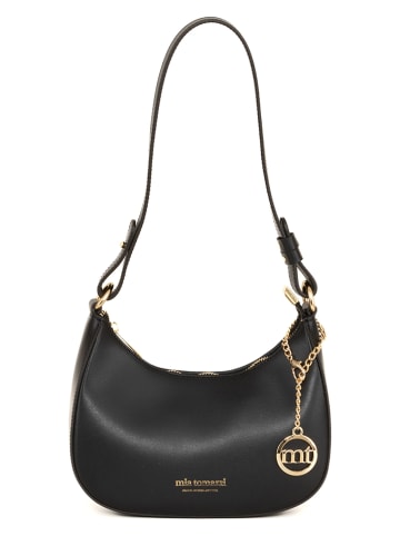 Mia Tomazzi Skórzana torebka "Farnese" w kolorze czarnym - 24 x 14 x 9 cm