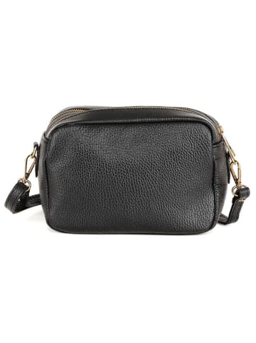 Mia Tomazzi Leder-Umhängetasche in Schwarz - (B)23 x (H)16 x (T)11 cm
