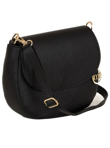 Mia Tomazzi Leder-Umhängetasche in Schwarz - (B)23 x (H)19 x (T)8 cm