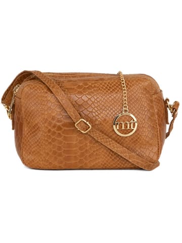 Mia Tomazzi Leder-Umhängetasche in Camel - (B)21 x (H)14 x (T)8 cm