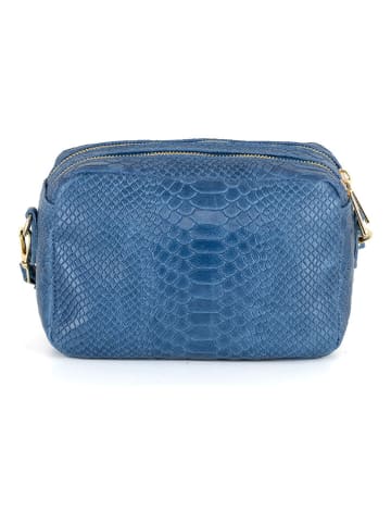 Mia Tomazzi Leder-Umhängetasche in Blau - (B)21 x (H)14 x (T)8 cm