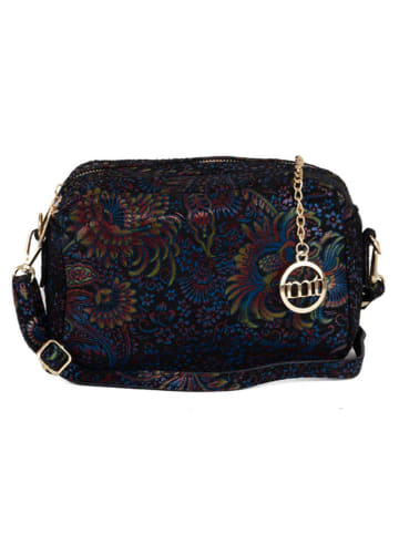 Mia Tomazzi Leder-Umhängetasche "Zamagna" in Schwarz - (B)21 x (H)14 x (T)8 cm