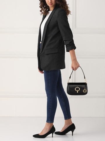 Mia Tomazzi Leren schoudertas "Ceresio" zwart - (B)22 x (H)14 x (D)4,5 cm