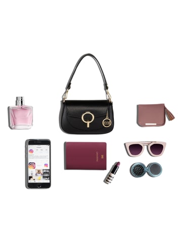 Mia Tomazzi Skórzana torebka "Ceresio" w kolorze czarnym - 22 x 14 x 4,5 cm