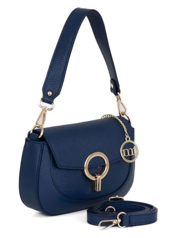 Mia Tomazzi Leder-Schultertasche "Ceresio" in Dunkelblau - (B)22 x (H)14 x (T)4,5 cm