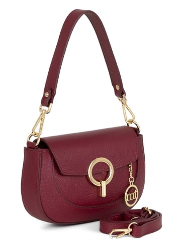 Mia Tomazzi Leder-Schultertasche "Ceresio" in Bordeaux - (B)22 x (H)14 x (T)4,5 cm
