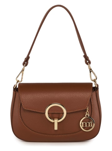 Mia Tomazzi Skórzana torebka "Ceresio" w kolorze brązowym - 22 x 14 x 4,5 cm