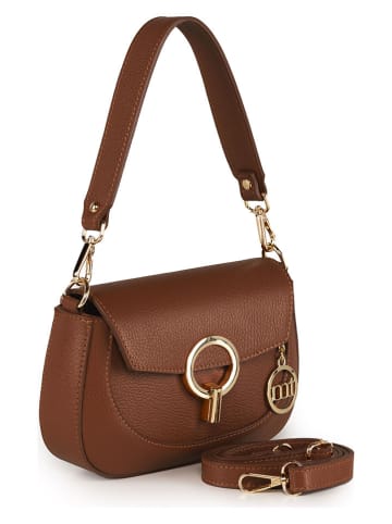 Mia Tomazzi Skórzana torebka "Ceresio" w kolorze brązowym - 22 x 14 x 4,5 cm