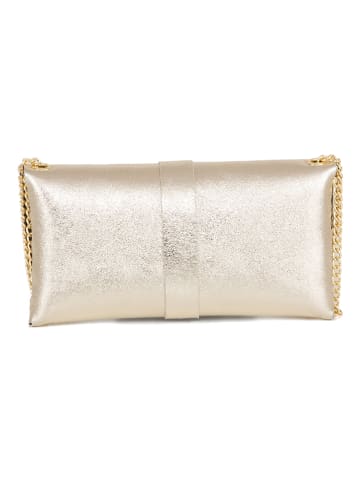 Mia Tomazzi Leren schoudertas goudkleurig - (B)24 x (H)13 x (D)6 cm