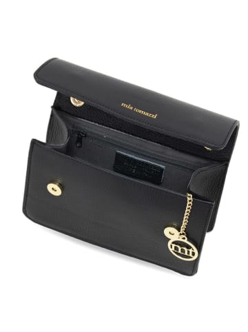 Mia Tomazzi Skórzana torebka "Bagarotti" w kolorze czarnym - 19 x 15 x 9 cm