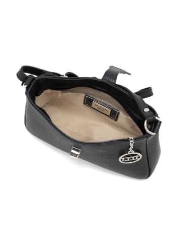 Mia Tomazzi Leren schoudertas "Cuneo" zwart - (B)23 x (H)13 x (D)7 cm