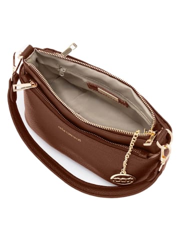 Mia Tomazzi Leren handtas "Bardolino" bruin - (B)25 x (H)13 x (D)17 cm