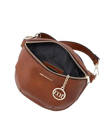 Mia Tomazzi Leder-Brustbeutel "Eginardo" in Braun - (B)23 x (H)17 x (T)7 cm