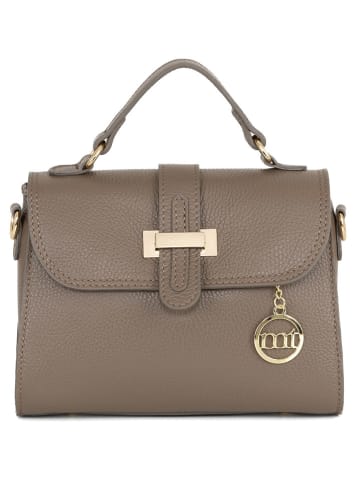 Mia Tomazzi Leder-Henkeltasche "Diomede" in Taupe - (B)24 x (H)20 x (T)12 cm