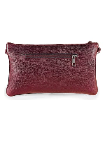 Mia Tomazzi Leder-Clutch ''Caradosso'' in Bordeaux - (B)27 x (H)11 x (T)5 cm