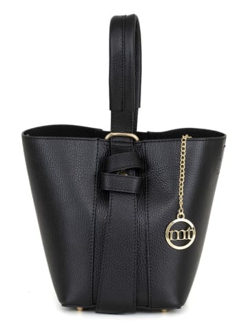 Mia Tomazzi Leder-Henkeltasche in Schwarz - (B)15 x (H)21 x (T)15 cm