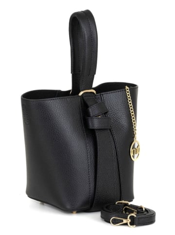 Mia Tomazzi Skórzana torebka w kolorze czarnym - 15 x 21 x 15 cm