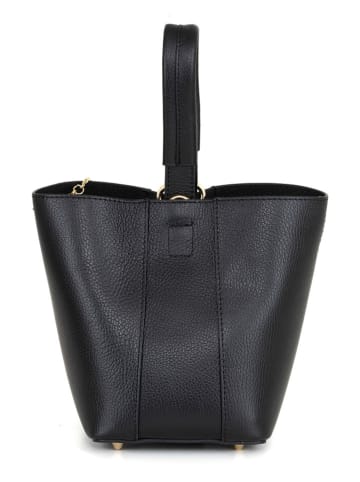 Mia Tomazzi Leren handtas zwart - (B)15 x (H)21 x (D)15 cm