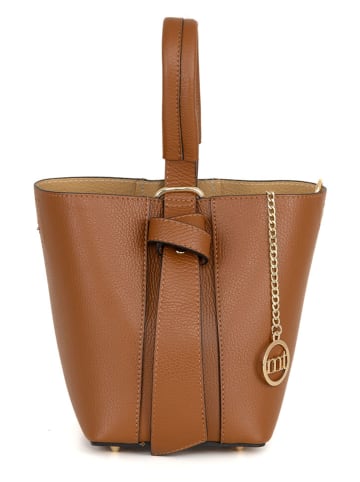 Mia Tomazzi Leder-Henkeltasche in Hellbraun - (B)15 x (H)21 x (T)15 cm