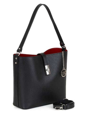 Mia Tomazzi Leren schoudertas zwart - (B)25 x (H)24 x (D)11 cm