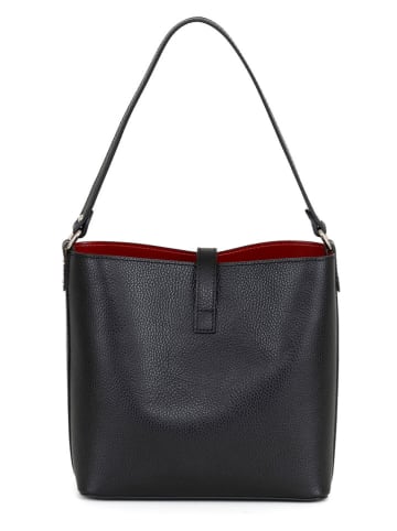 Mia Tomazzi Skórzana torebka w kolorze czarnym - 25 x 24 x 11 cm