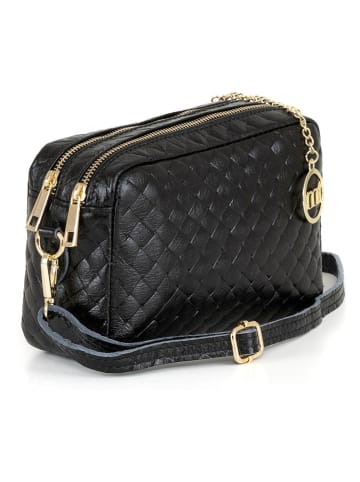 Mia Tomazzi Leren schoudertas "Zavatti" zwart - (B)23 x (H)16 x (D)11 cm
