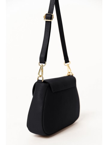 Mia Tomazzi Leren schoudertas "Evaristo" zwart - (B)23 x (H)16 x (D)6 cm