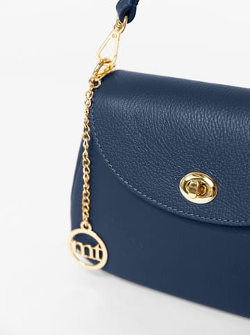 Mia Tomazzi Leder-Umhängetasche "Evaristo" in Dunkelblau - (B)23 x (H)16 x (T)6 cm