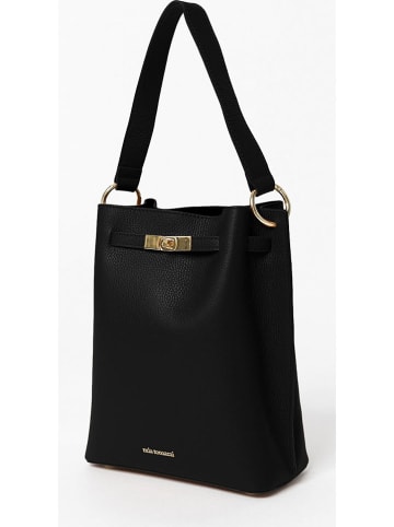 Mia Tomazzi Leren handtas "Morozzo" zwart - (B)23 x (H)30 x (D)12 cm